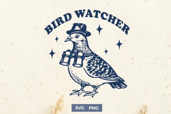 Bird Watcher SVG PNG Funny Pigeon Design for Crafts and Graphics