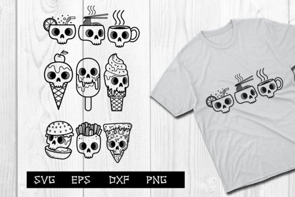 Drink and Food Skull Svg for Crafts and Graphics