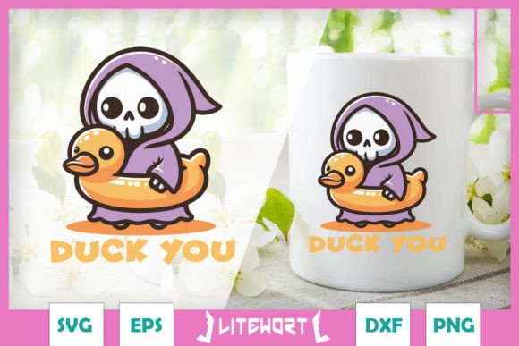 Duck You Funny Grim Reaper SVG for Crafts and Graphics
