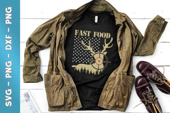 Fast Food Funny Hunting Deer SVG for Crafts and Graphics
