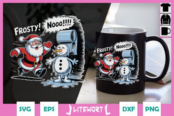Frosty Nooo Funny Christmas Quotes Graphics for Crafts