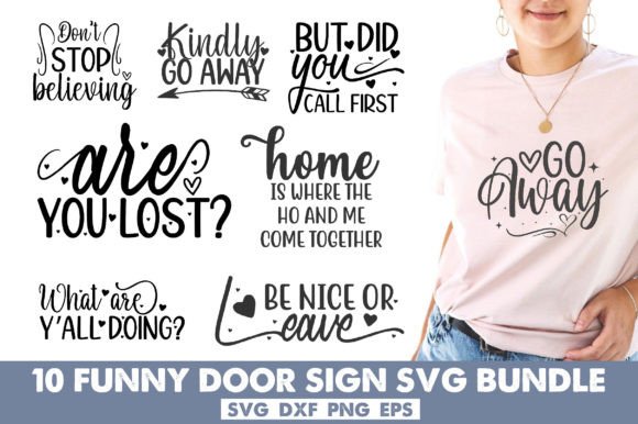 Funny Door Sign SVG Bundle for Graphics and Crafts