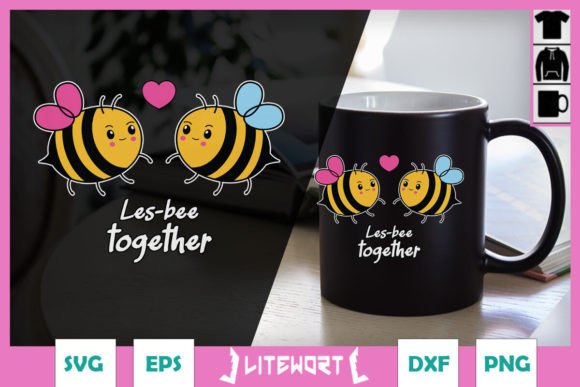 Let's Bee Together Funny LGBT Puns SVG for Local Business Graphics