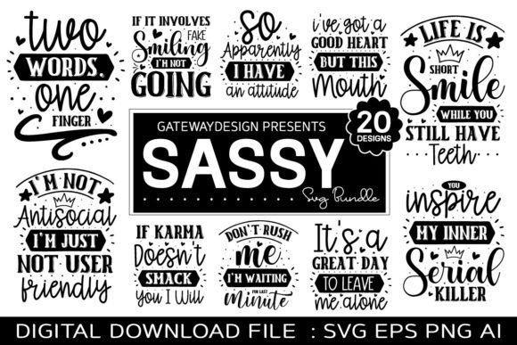 Sassy Svg Bundle for Crafts and Graphics