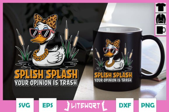 Splish Splash Funny Duck Hunting SVG for Crafts and Graphics