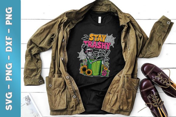 Stay Trashy Funny Racoon Halloween SVG for Crafts and Graphics