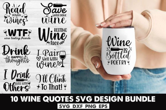 Wine SVG Bundle Graphics for Crafts