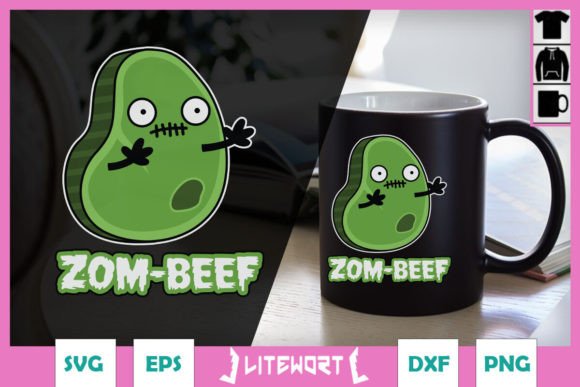 Zom-beef Halloween Funny Zombie Meat SVG for Crafts and Graphics