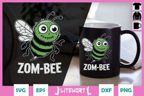 Zom-BeeHalloween Funny Zombie Bee SVG for Crafts and Graphics